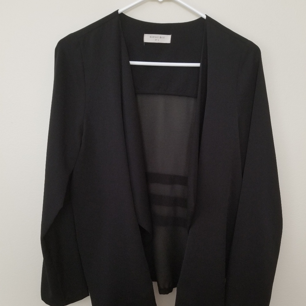 Sophie Rue open black blazer in size Large